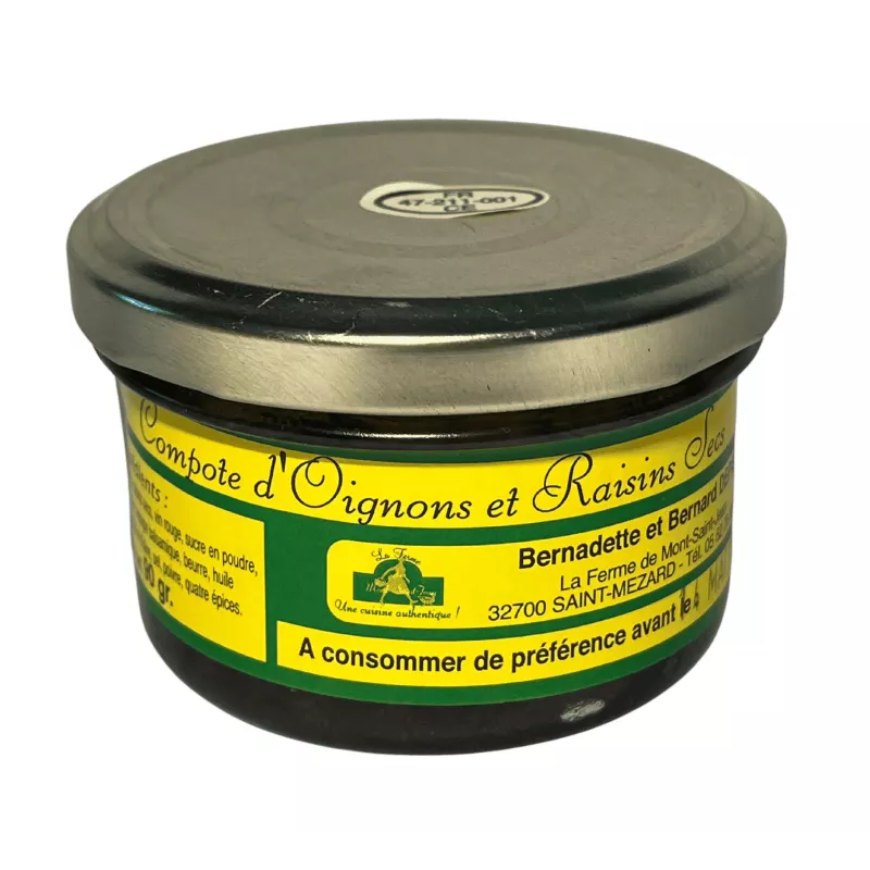 Compote d'Oignons et Raisins secs 90g
